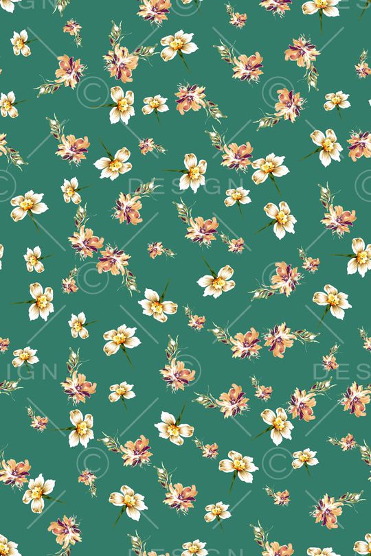 清爽底花卉印花华亿平台图片