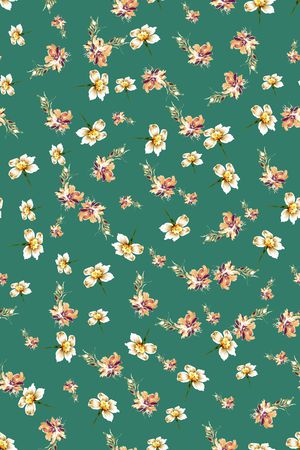 清爽底花卉印花华亿平台图片