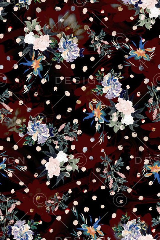 抽象花卉印花华亿平台图片