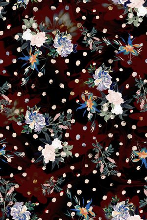 抽象花卉印花华亿平台图片