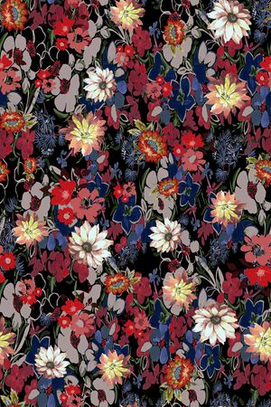 抽象花卉印花华亿平台图片