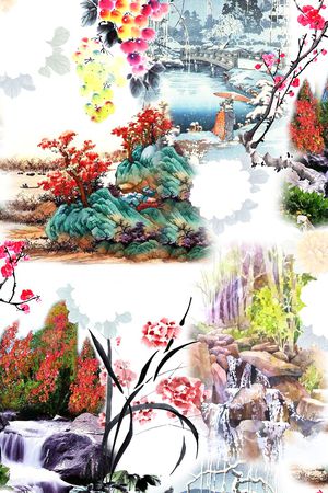 绿植树叶印花华亿平台图片