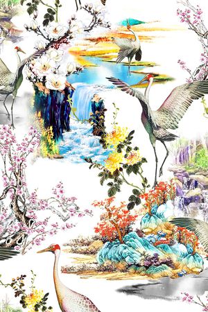 绿植树叶印花华亿平台图片