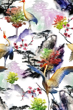 绿植树叶印花华亿平台图片