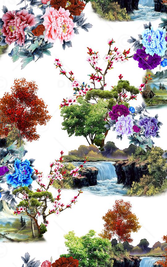 绿植树叶印花华亿平台图片