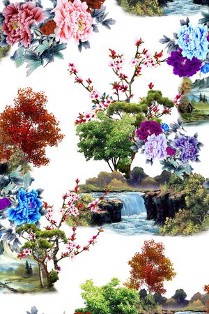 绿植树叶印花华亿平台图片