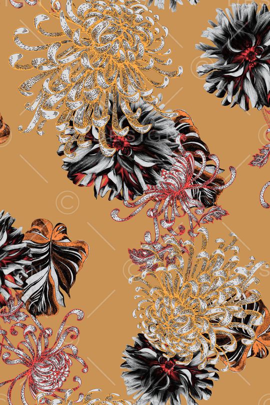 别致花卉印花华亿平台图片