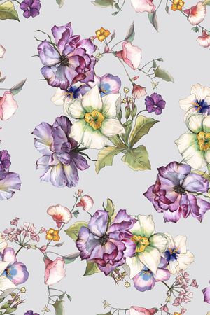 清爽底花卉印花华亿平台图片