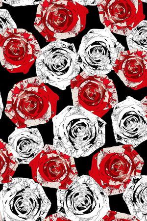 玫瑰花印花华亿平台图片