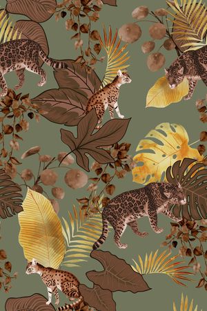 绿植树叶印花华亿平台图片