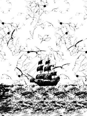 抽象男装印花华亿平台图片