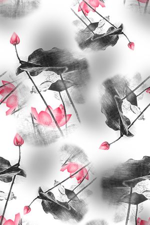 荷花印花华亿平台图片