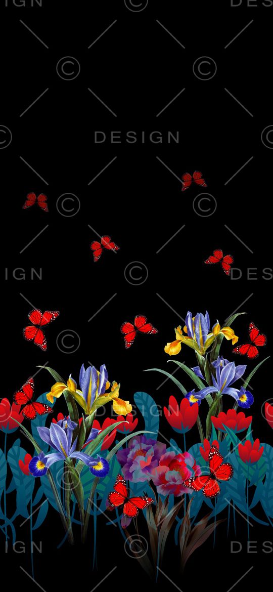 蝴蝶印花华亿平台图片