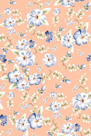 清爽底花卉印花华亿平台图片