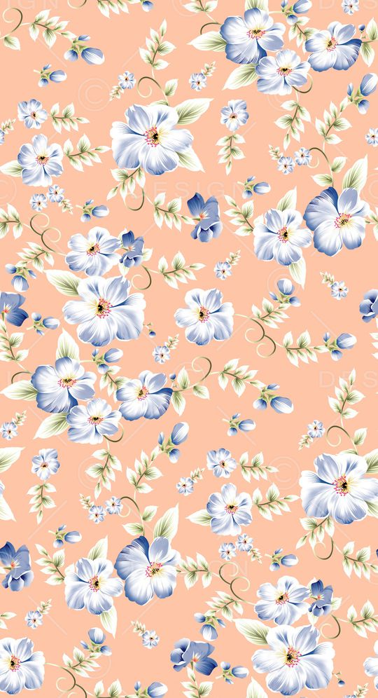 清爽底花卉印花华亿平台图片