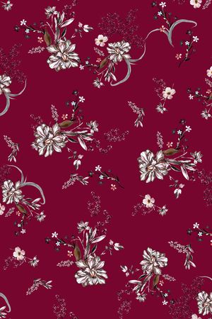 手绘玫瑰印花华亿平台图片