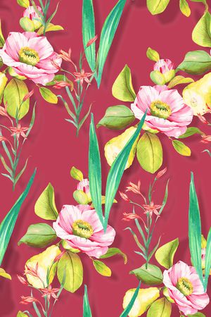 彩底花卉印花华亿平台图片