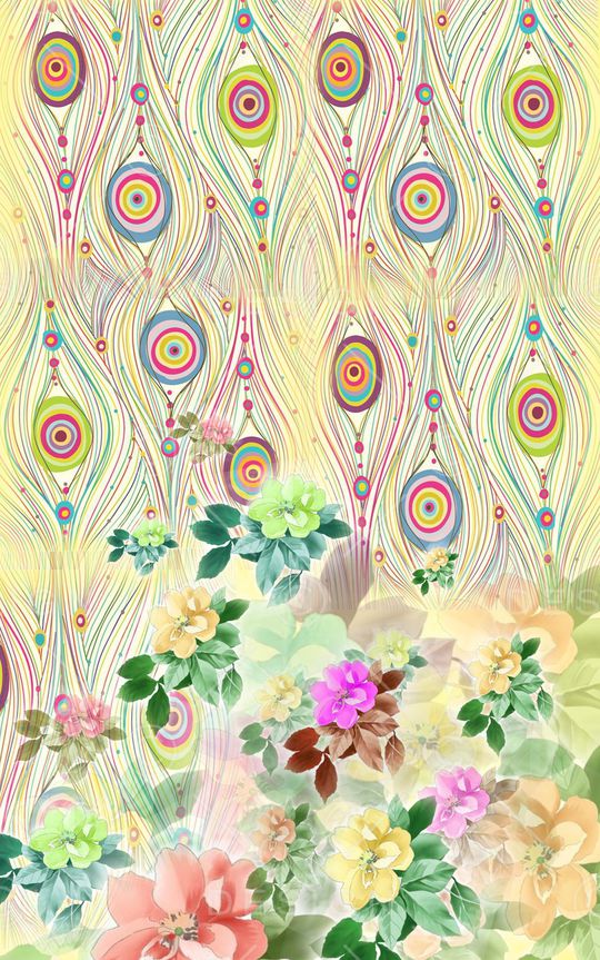 朦胧花卉印花华亿平台图片