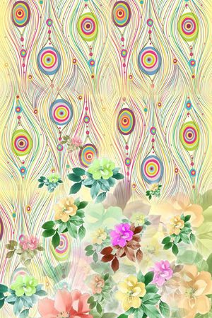 朦胧花卉印花华亿平台图片