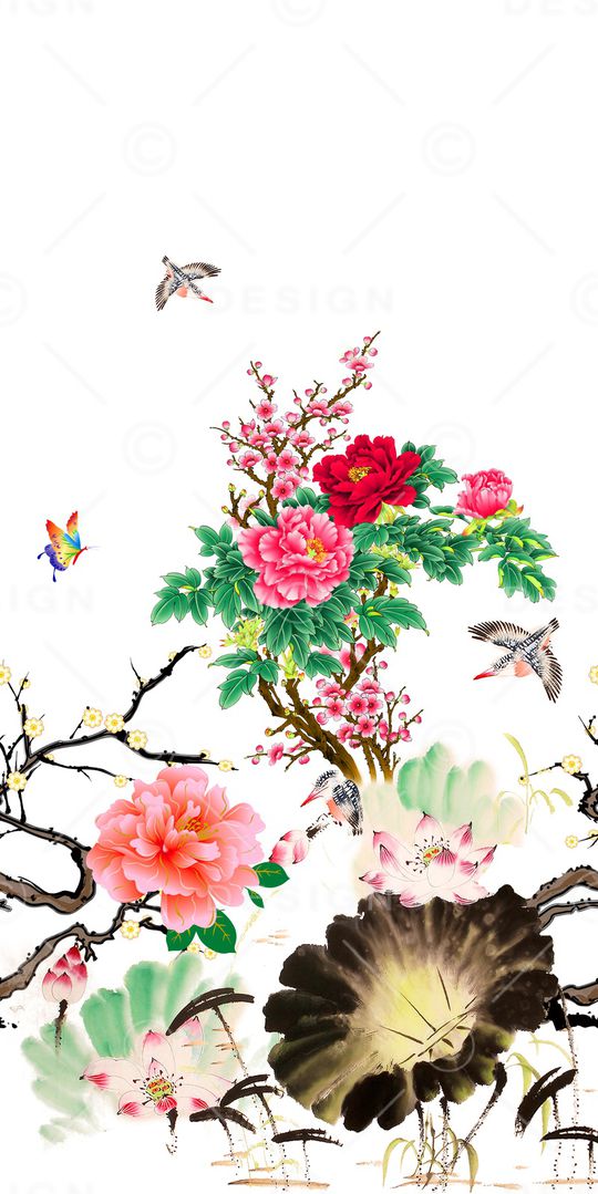 荷花印花华亿平台图片