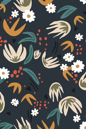 手绘大花印花华亿平台图片