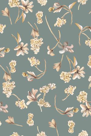 清爽底花卉印花华亿平台图片