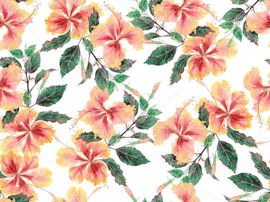 手绘花卉印花华亿平台图片