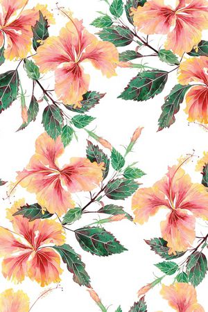 手绘花卉印花华亿平台图片