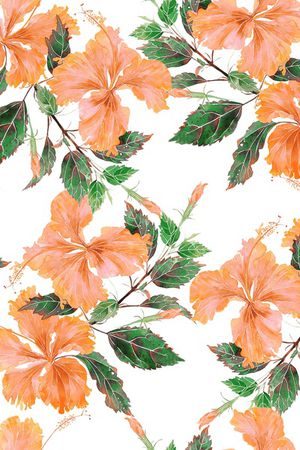 手绘花卉印花华亿平台图片