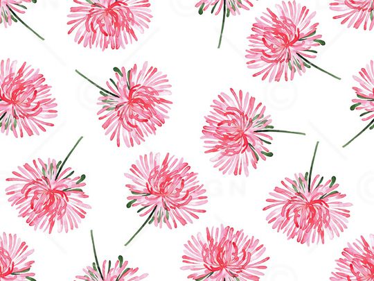 水彩花卉印花华亿平台图片