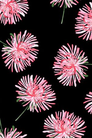 水彩花卉印花华亿平台图片