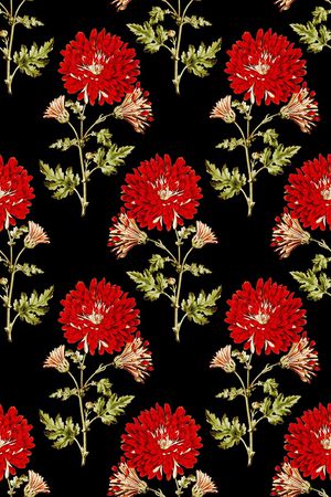 手绘大花印花华亿平台图片