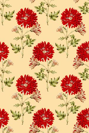 手绘大花印花华亿平台图片