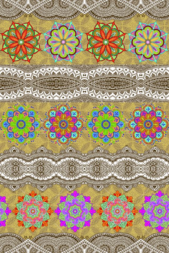 民族花卉印花华亿平台图片