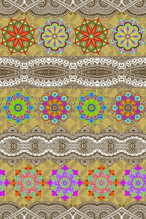 民族花卉印花华亿平台图片