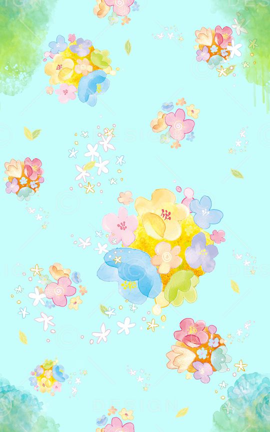 清爽底花卉印花华亿平台图片