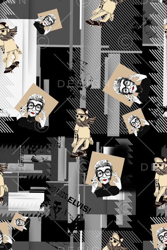 几何男装印花华亿平台图片