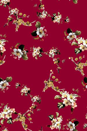 水彩花卉印花华亿平台图片