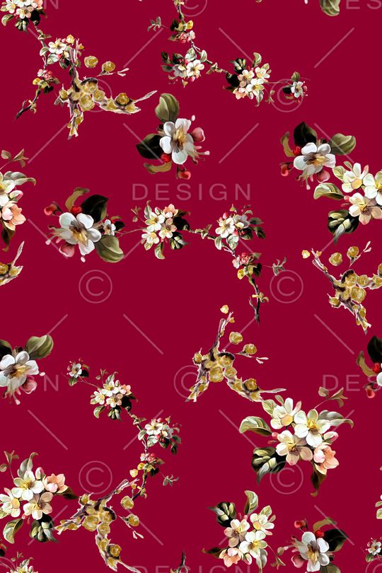 水彩花卉印花华亿平台图片