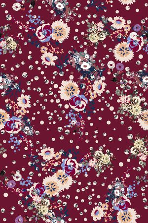 手绘花卉印花华亿平台图片