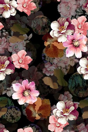 抽象花卉印花华亿平台图片