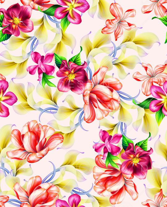 彩底花卉印花华亿平台图片