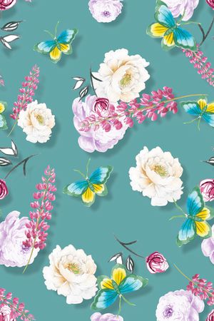 水彩花卉印花华亿平台图片