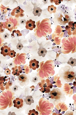 手绘大花印花华亿平台图片