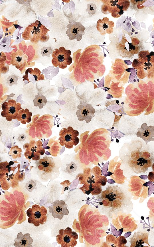 手绘大花印花华亿平台图片