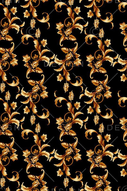 黑底花卉印花华亿平台图片