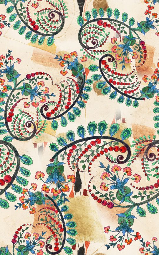 佩斯利印花华亿平台图片