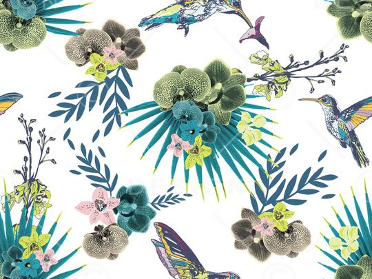 抽象花卉印花华亿平台图片