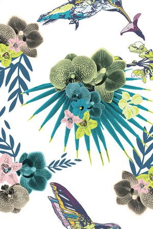 抽象花卉印花华亿平台图片