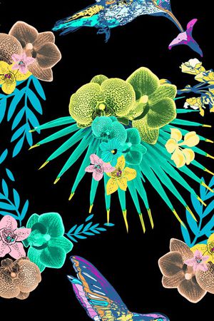 抽象花卉印花华亿平台图片